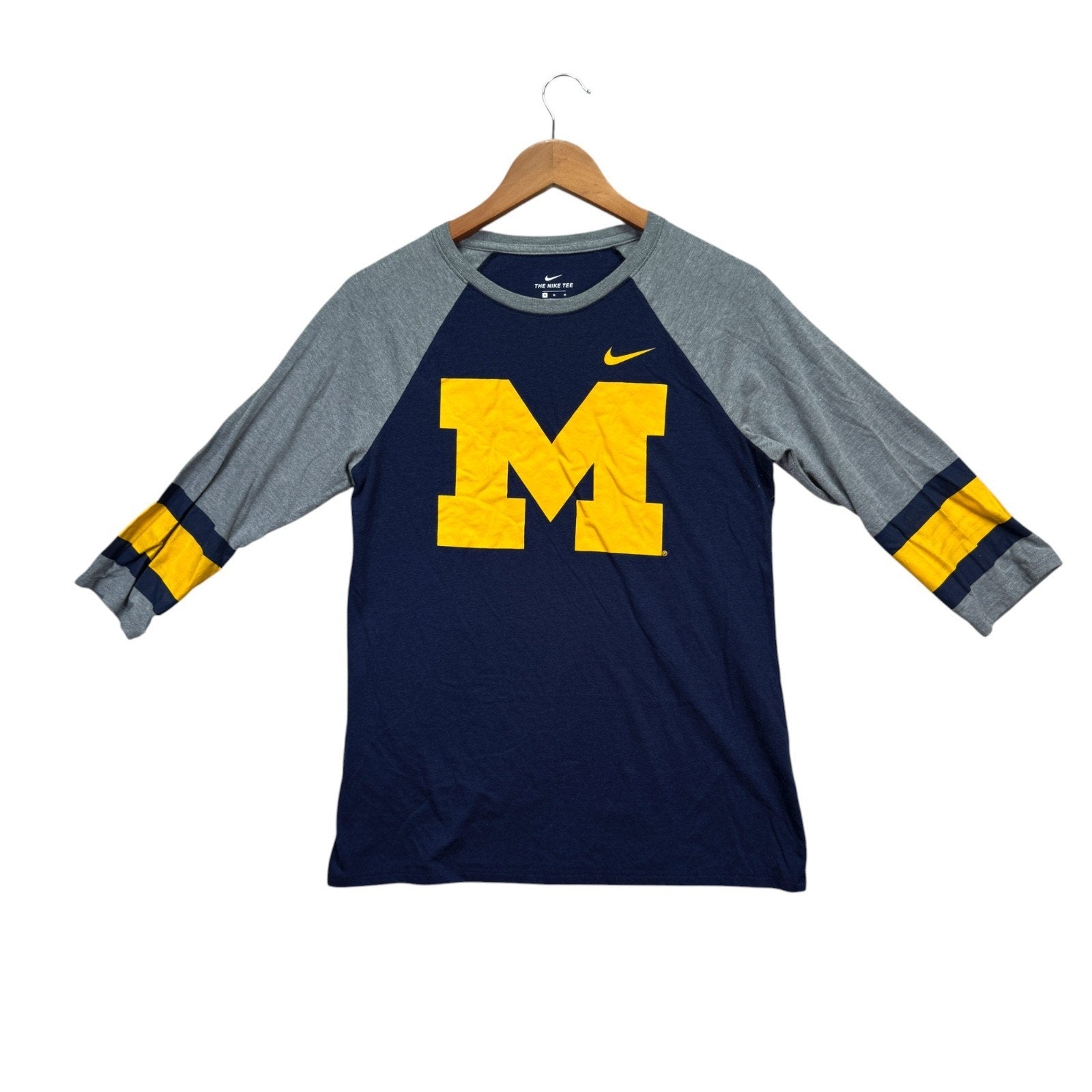 Michigan Wolverines Nike Dri-Fit Raglan Campus Football Basketball NCAA