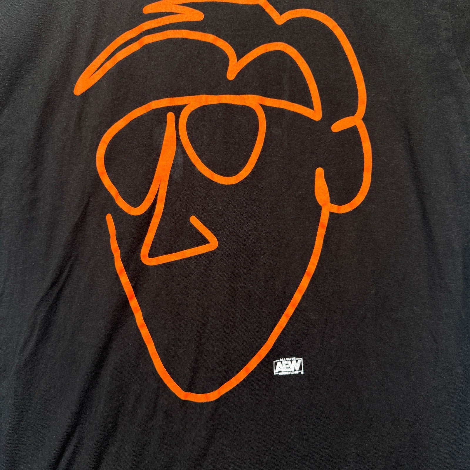 Orange Cassidy Squiggly Face Tee Drawn AEW Pro Wrestling Art