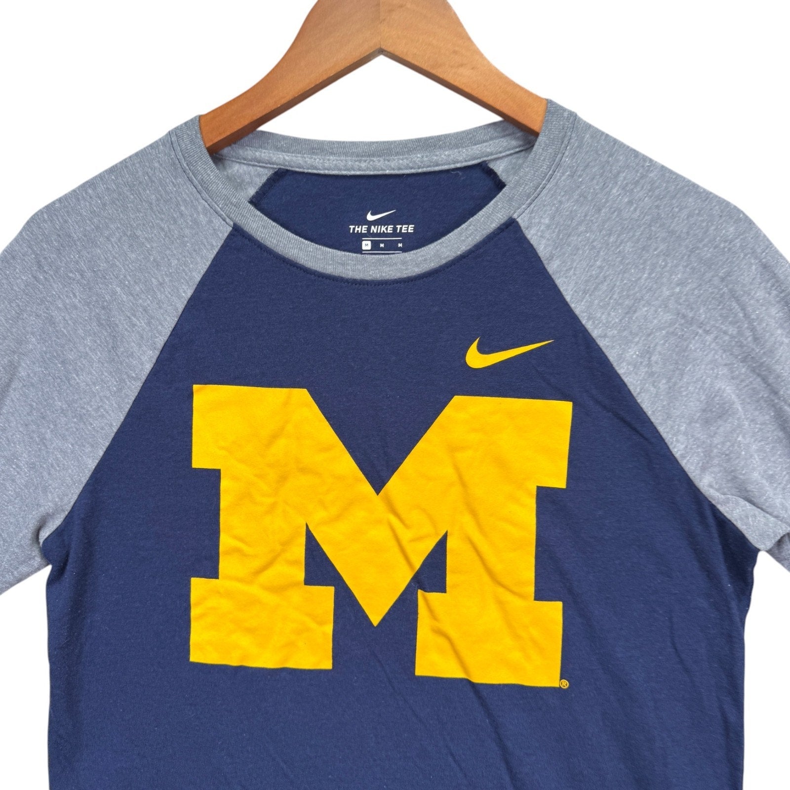 Michigan Wolverines Nike Dri-Fit Raglan Campus Football Basketball NCAA