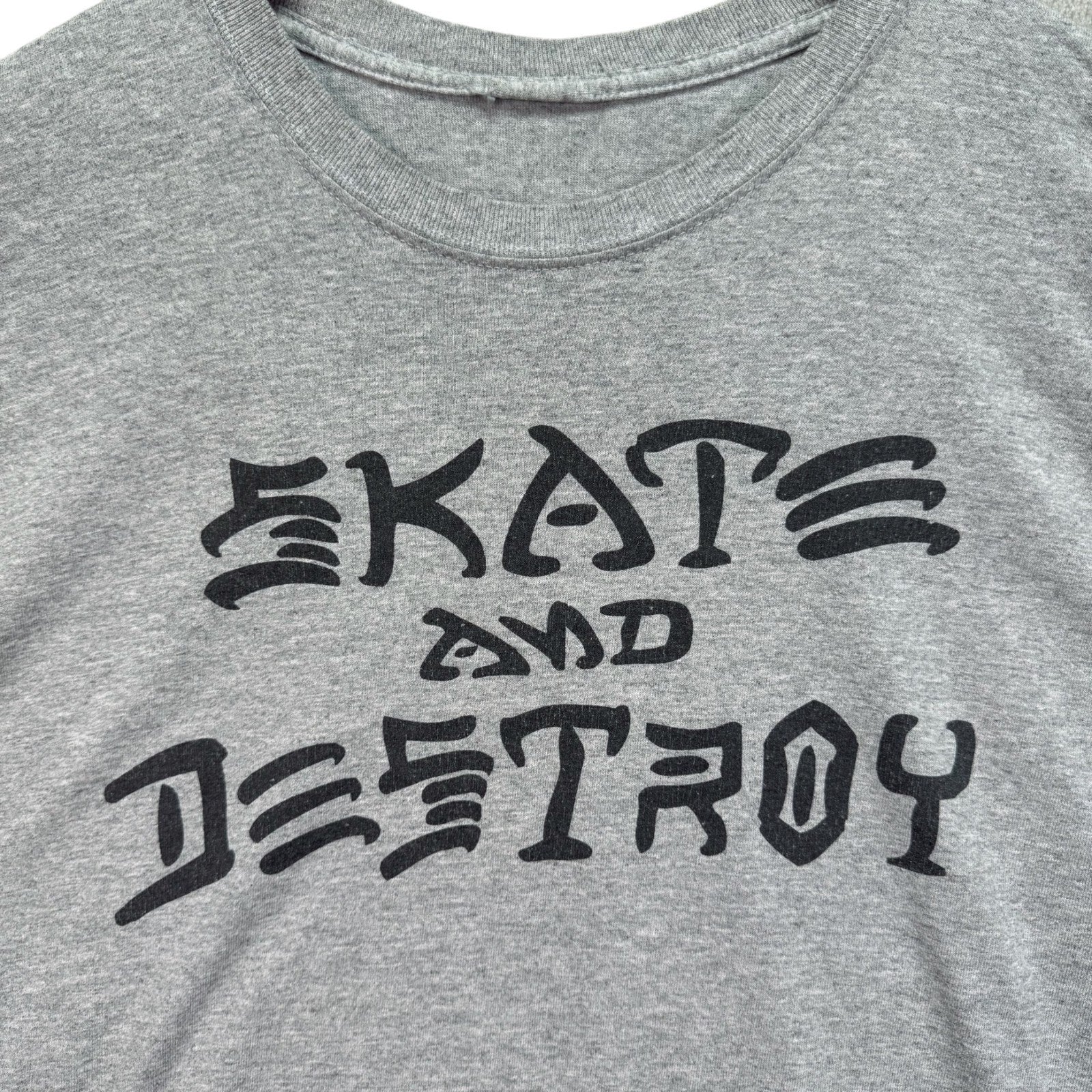 Thrasher Magazine SKATE AND DESTROY Gray Skateboarding Tee T Shirt Men's L