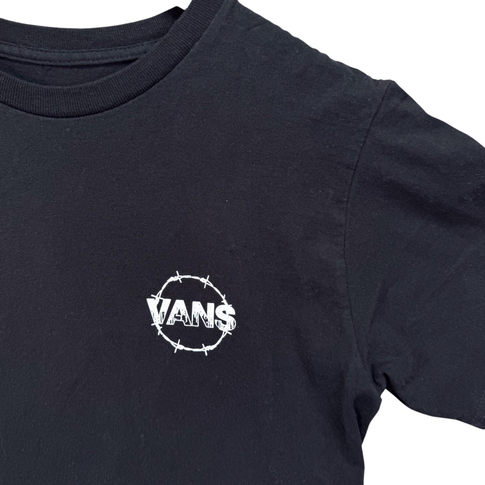 VANS Logo Last To Leave Since 1966 T Shirt RIP Skeleton Tee Mary Skate sz S