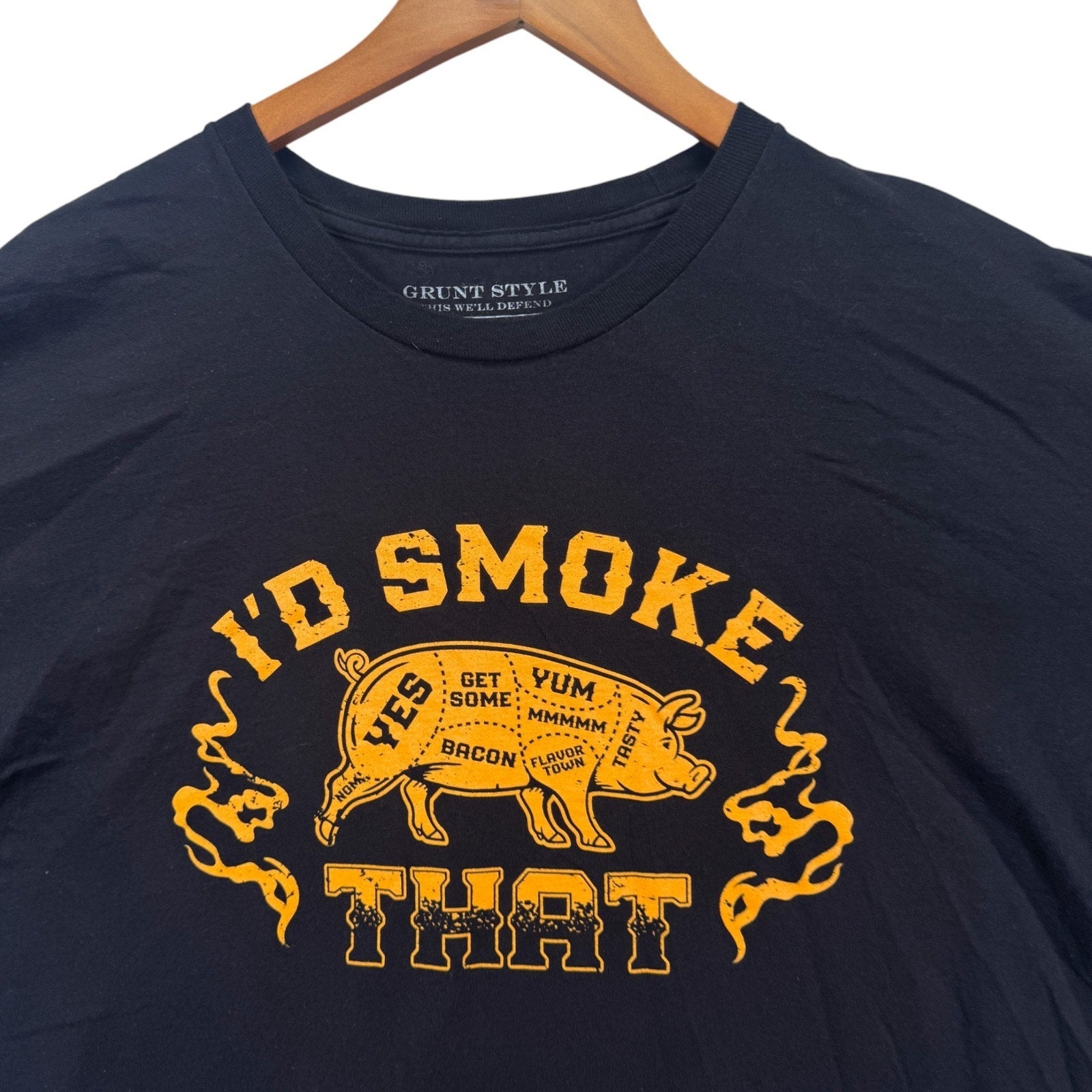 Grunt Style I'd Smoke That Military Veteran Pig Pork American Flag