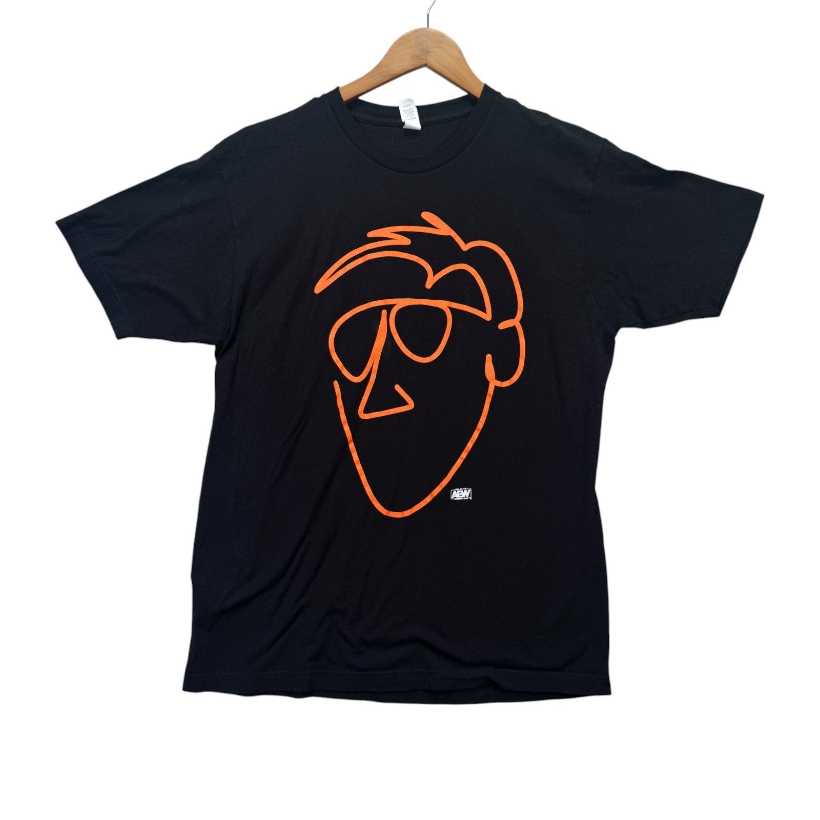 Orange Cassidy Squiggly Face Tee Drawn AEW Pro Wrestling Art