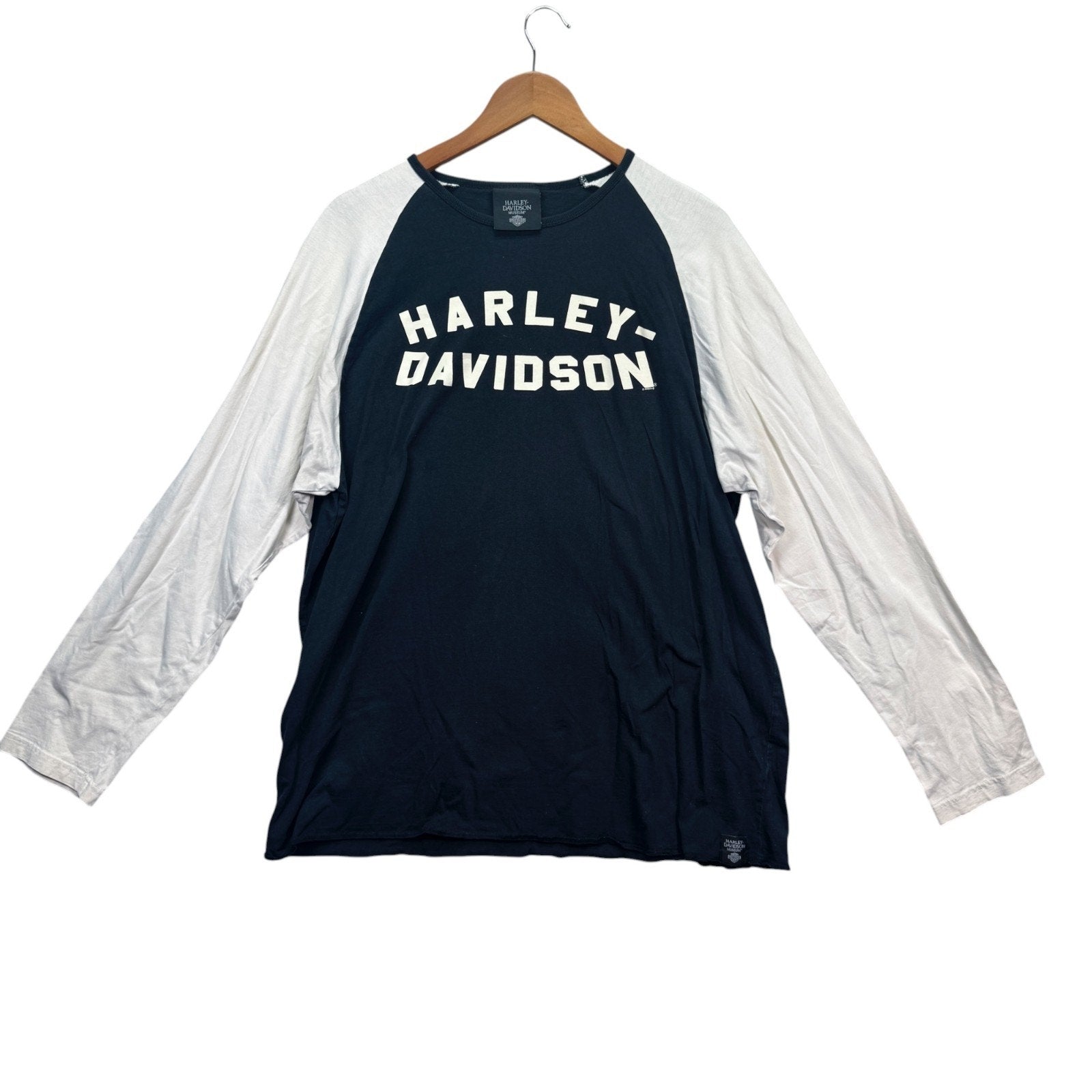 Harley Davidson Motorcycles Hoss 13 Museum Baseball Raglan