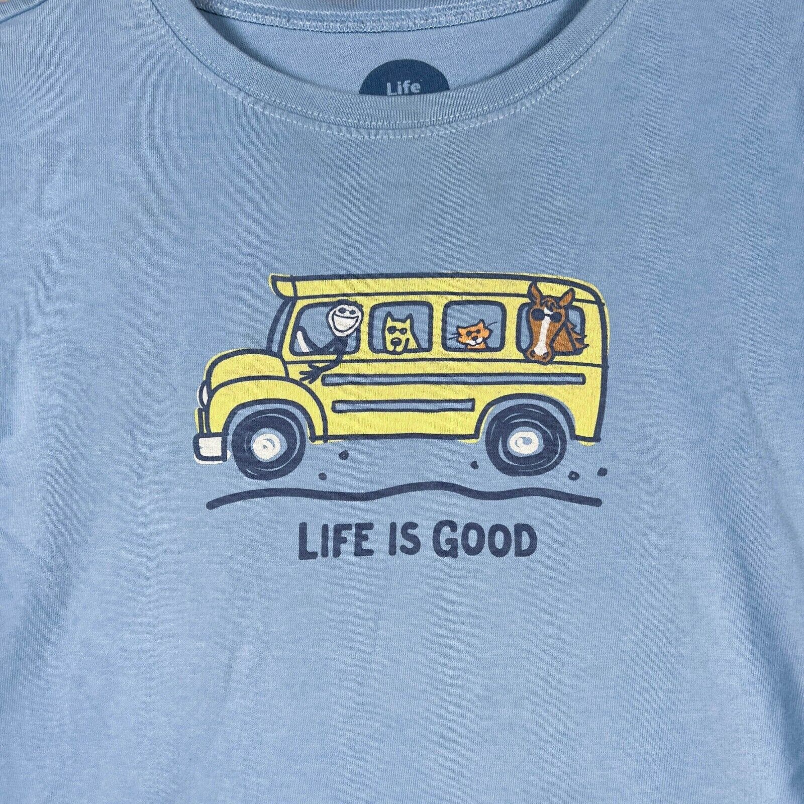 Life Is Good School Bus Horse Cat Dog