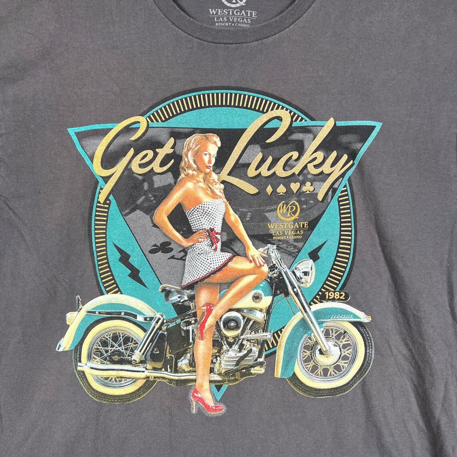 Westgate Last Vegas Resort Casino Get Lucky Biker Cards Gambling Pinup