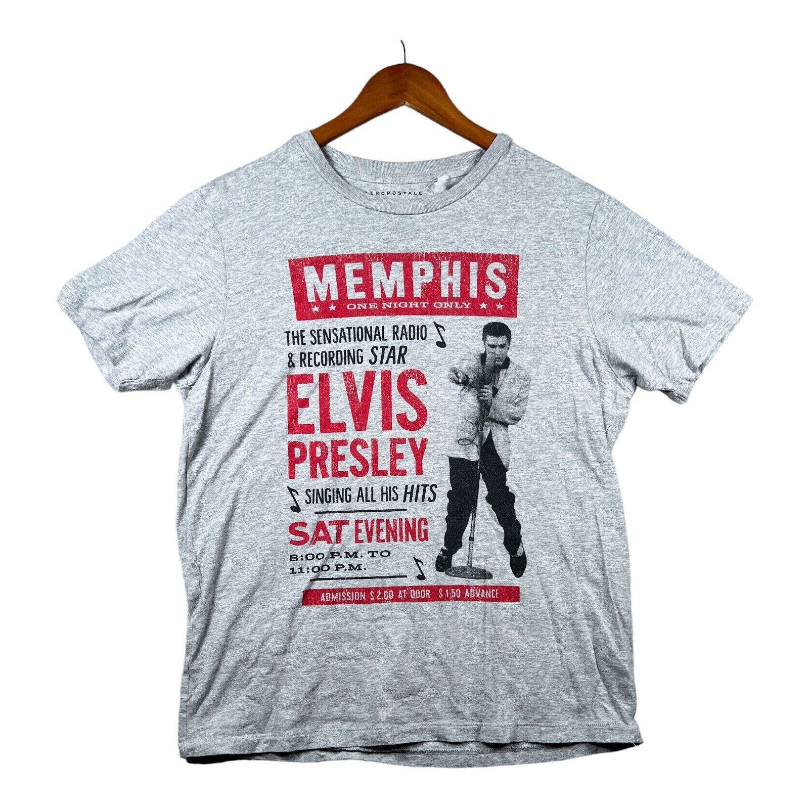 Aeropostale ELVIS PRESLEY Memphis Singing All His Hits Concert Oscars T-Shirt M