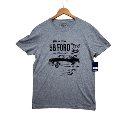 NWT Lucky Brand 58 Ford Advertisement 50's America Santa Christmas T Shirt M