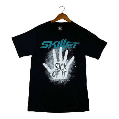 Skillet “Sick of It” T Shirt Christian Rock Alternative Hand Black Men's 2013 S