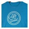 Life Is Good Cool S/S T-Shirt Men's Hiking Love Happy Blue Tee Sz S