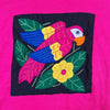 Vintage My Name is Panama Embroidered Parrot Flowers